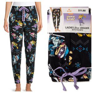 Rugrats Women's Plush Sleep Drawstring Multicolored Soft Joggers SZ Small